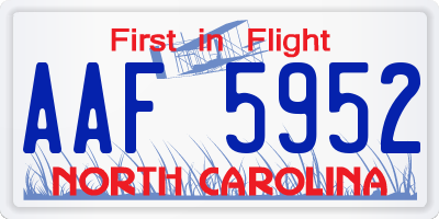 NC license plate AAF5952