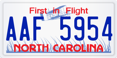 NC license plate AAF5954