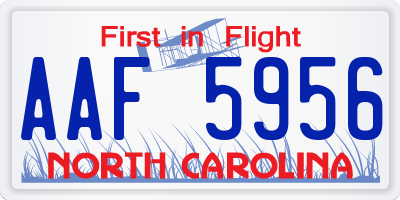 NC license plate AAF5956