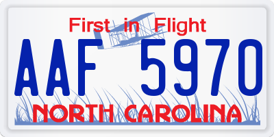 NC license plate AAF5970