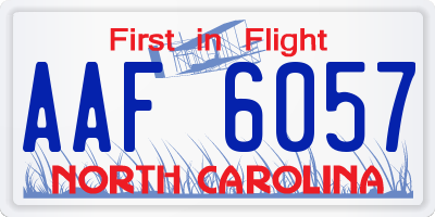 NC license plate AAF6057