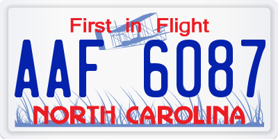 NC license plate AAF6087