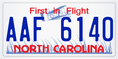 NC license plate AAF6140
