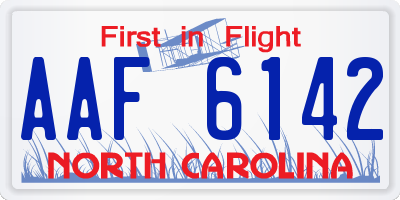 NC license plate AAF6142