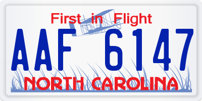 NC license plate AAF6147