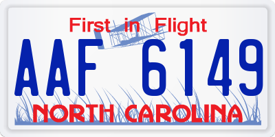 NC license plate AAF6149