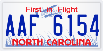 NC license plate AAF6154