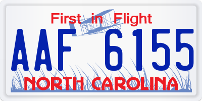 NC license plate AAF6155