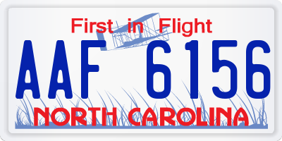 NC license plate AAF6156