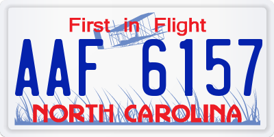 NC license plate AAF6157