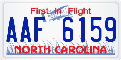 NC license plate AAF6159