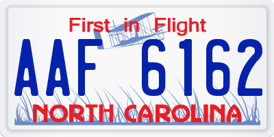NC license plate AAF6162