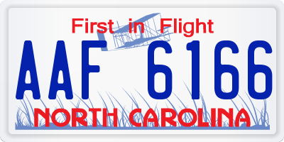 NC license plate AAF6166
