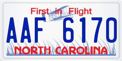NC license plate AAF6170