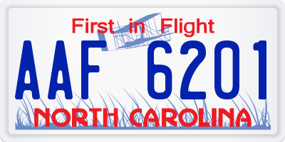 NC license plate AAF6201