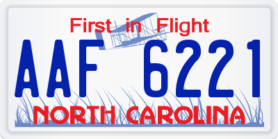 NC license plate AAF6221
