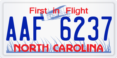 NC license plate AAF6237