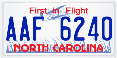 NC license plate AAF6240