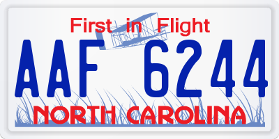 NC license plate AAF6244