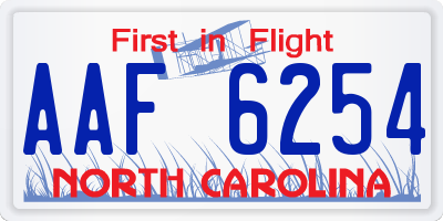 NC license plate AAF6254