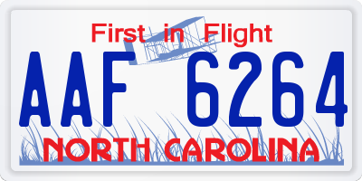 NC license plate AAF6264
