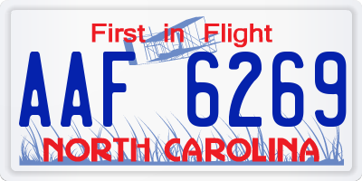 NC license plate AAF6269