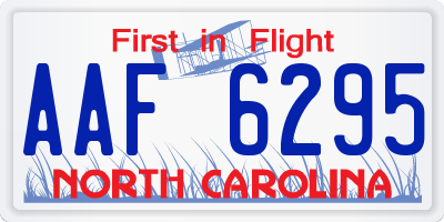 NC license plate AAF6295