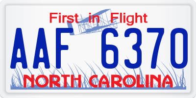 NC license plate AAF6370