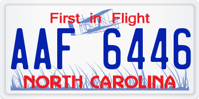 NC license plate AAF6446