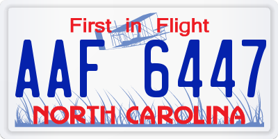 NC license plate AAF6447