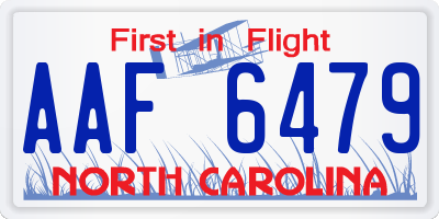 NC license plate AAF6479