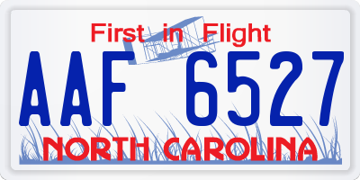 NC license plate AAF6527