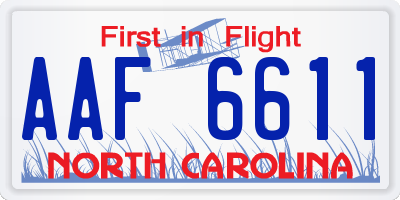 NC license plate AAF6611