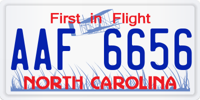 NC license plate AAF6656