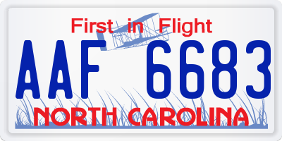 NC license plate AAF6683