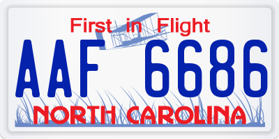 NC license plate AAF6686