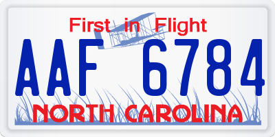 NC license plate AAF6784