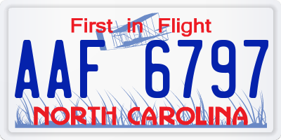 NC license plate AAF6797