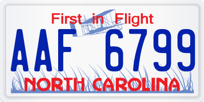 NC license plate AAF6799