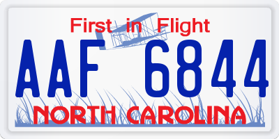 NC license plate AAF6844