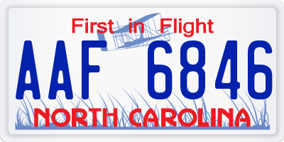 NC license plate AAF6846