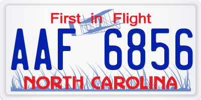 NC license plate AAF6856