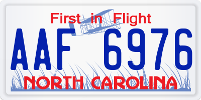 NC license plate AAF6976
