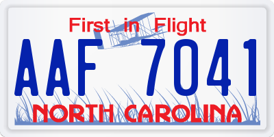 NC license plate AAF7041