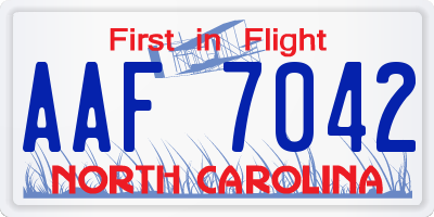 NC license plate AAF7042
