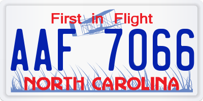 NC license plate AAF7066