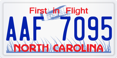 NC license plate AAF7095