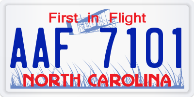 NC license plate AAF7101