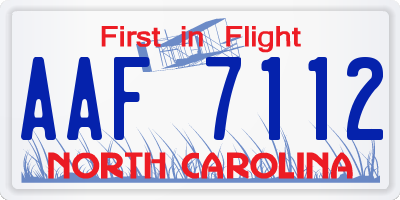 NC license plate AAF7112