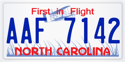 NC license plate AAF7142